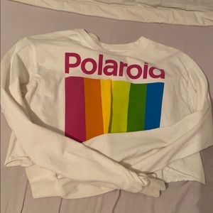 Womens long sleeve polaroid crop top